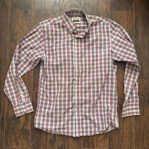 Wrangler Riata Medium Red Plaid Button Down Long Sleeve Shirt